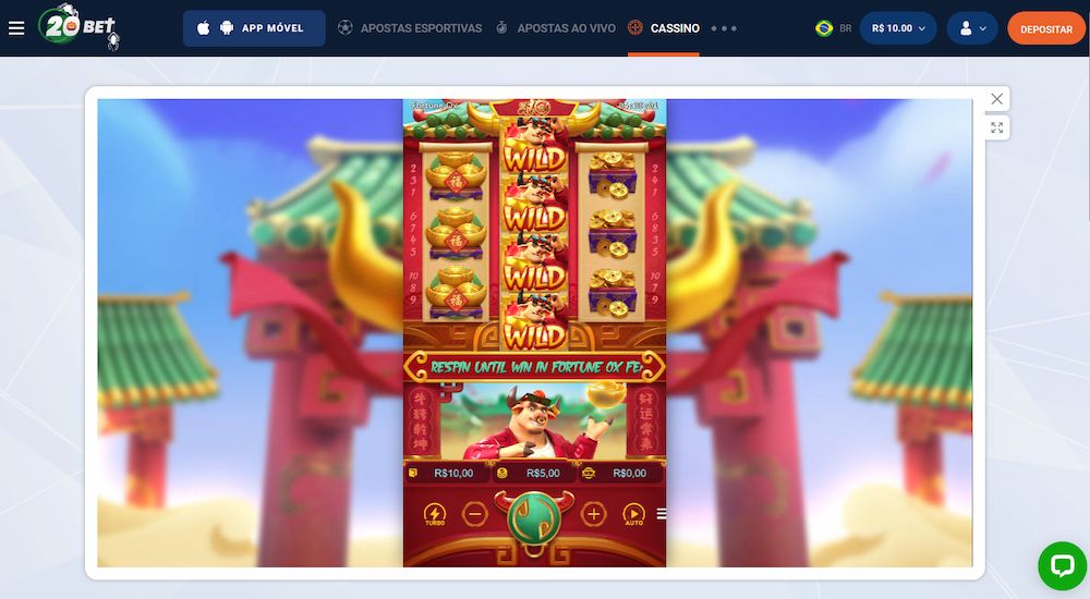 Jeu Fortune Ox sur le site officiel de 20Bet.